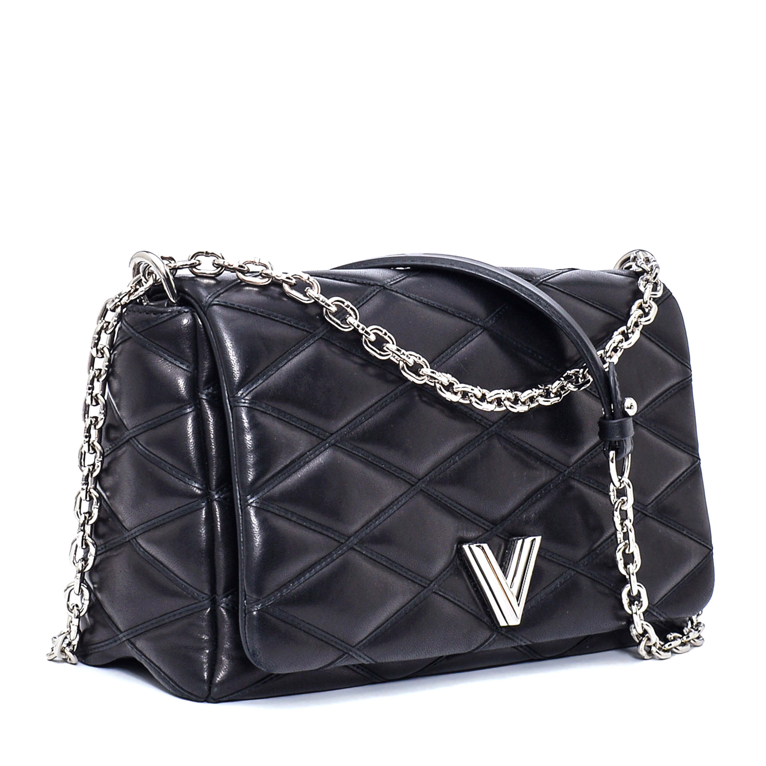 Louis Vuitton - Black Lambskin Leather GO-14 Malletage MM Bag 